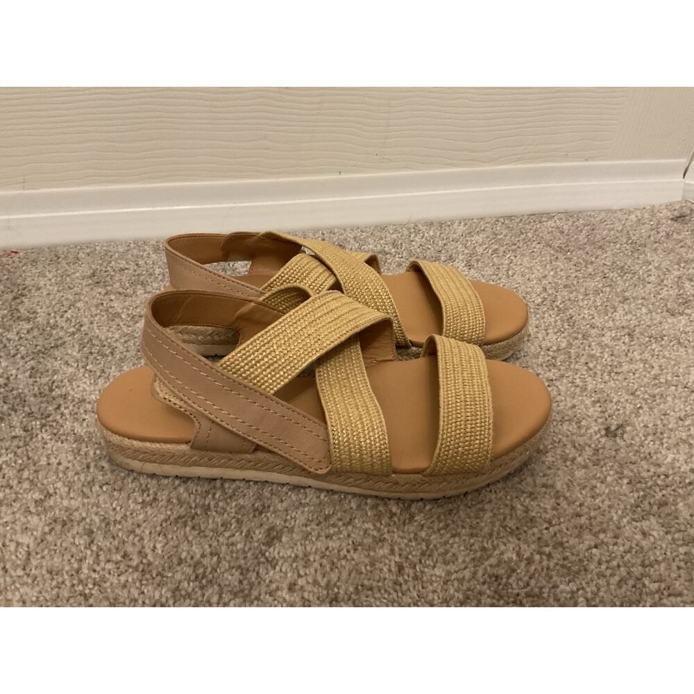 Marc Fisher Nalan Trail Sandals | Natural Raffia Crisscross Comfort Sandals,sz 8 - Picture 4 of 8